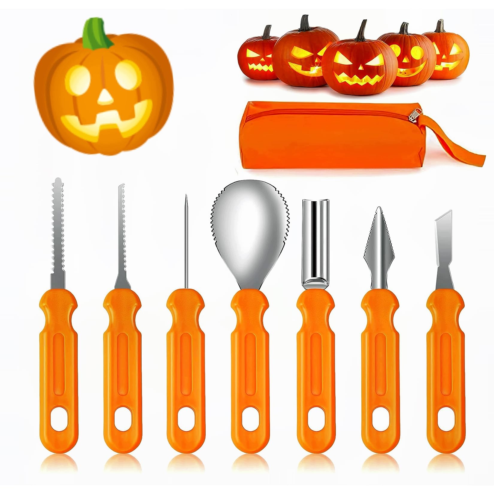 Sada Na Vyřezávání Dýní Halloween 7 El. Nerezová Ocel Diy Nástroje