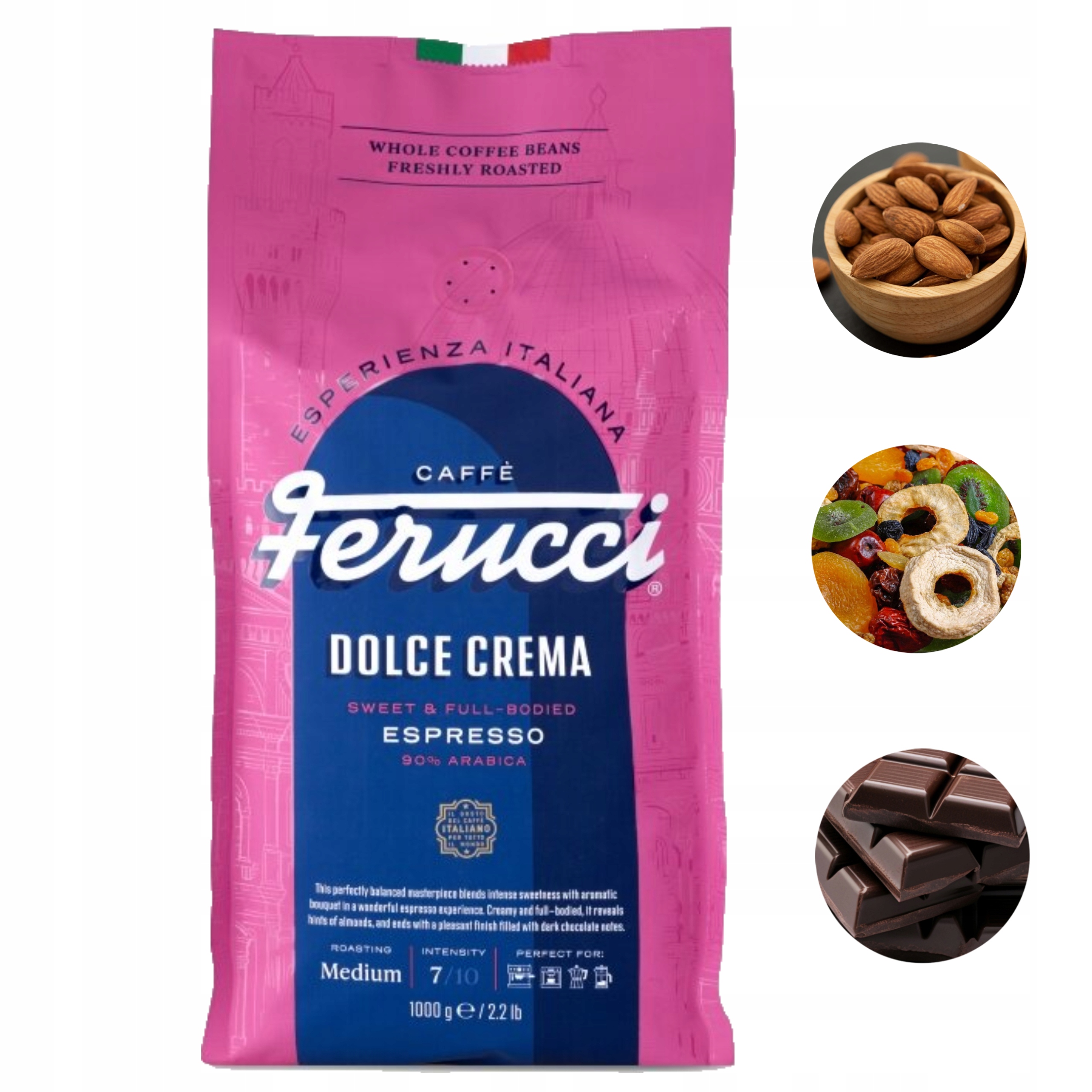 Káva zrnková Ferucci Dolce Crema Arabica Robusta 1 kg