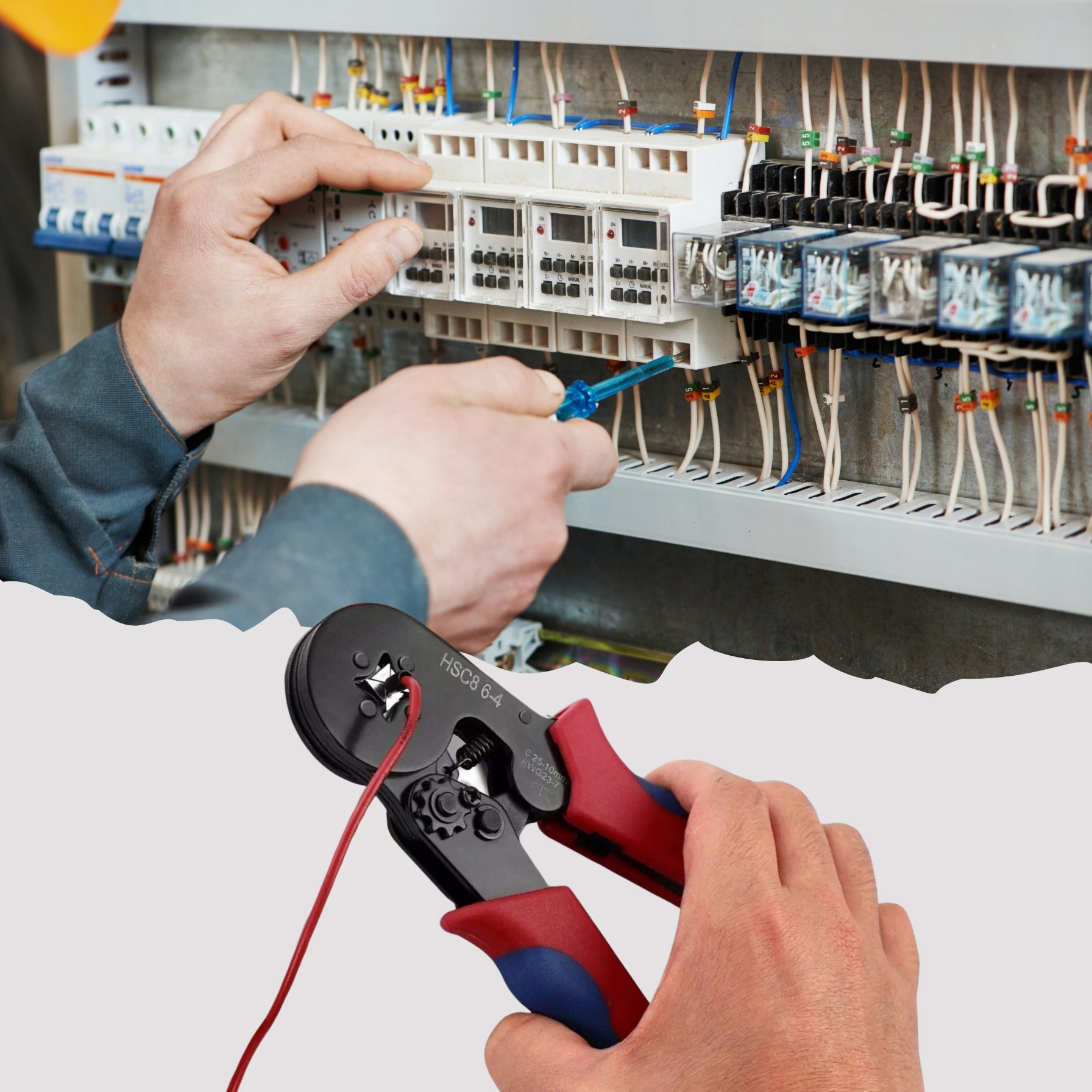 ZACISKARKA DO KONEKTORÓW Szczypce zaciskowe PRZEWODÓW KABLE 1200 tulejek Model DO ZACISKANIA KABLI I KONEKTORÓW MEGA ZESTAW