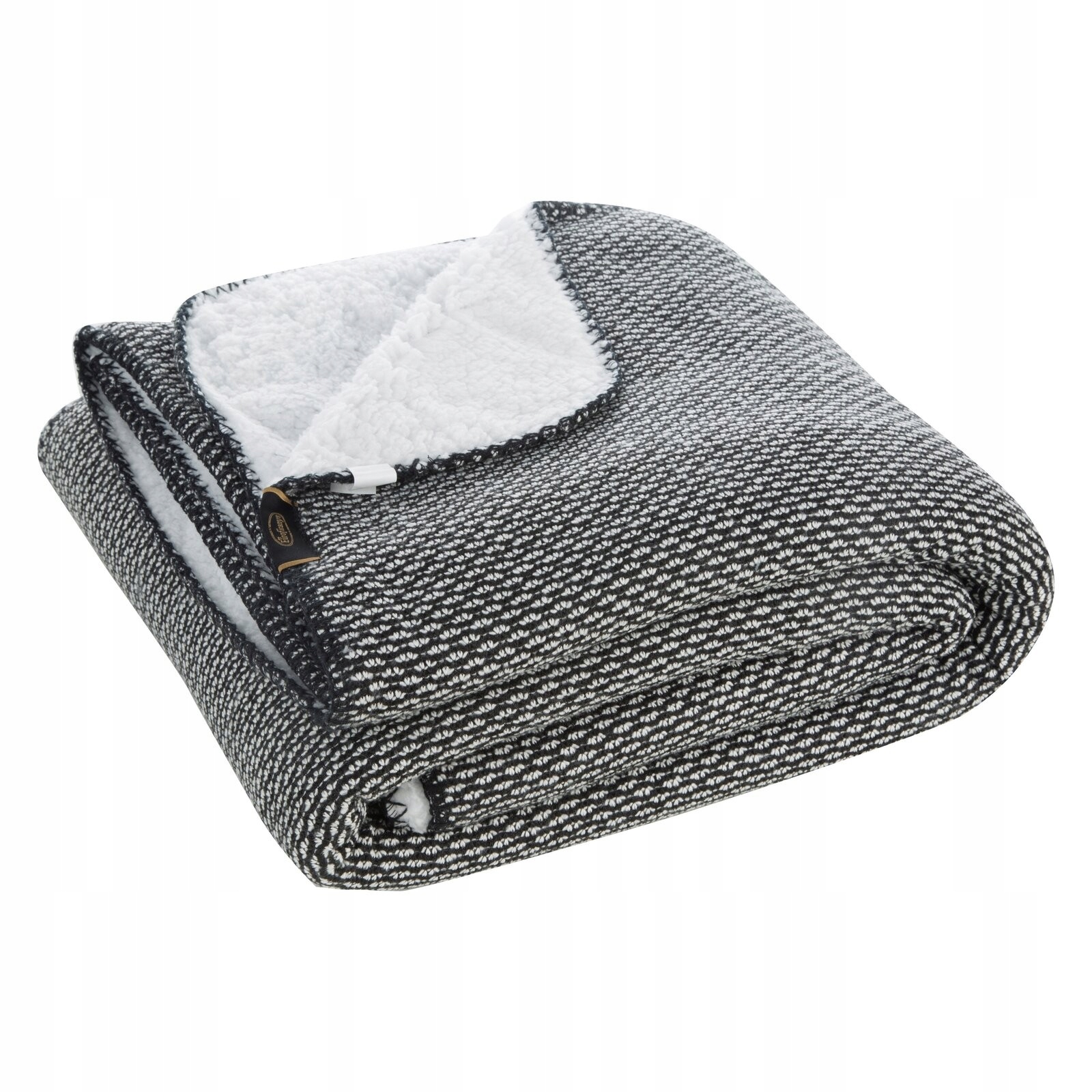 Oboustranná deka přehoz Pled Panda 150x200 oboustranná černá zimní deka (imitace svetru)