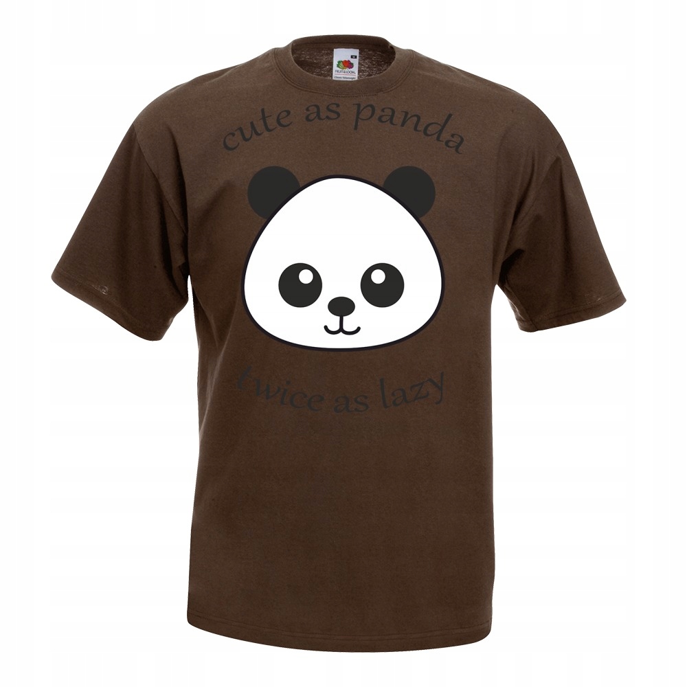 

Koszulka zabawna panda prezent M brązowa