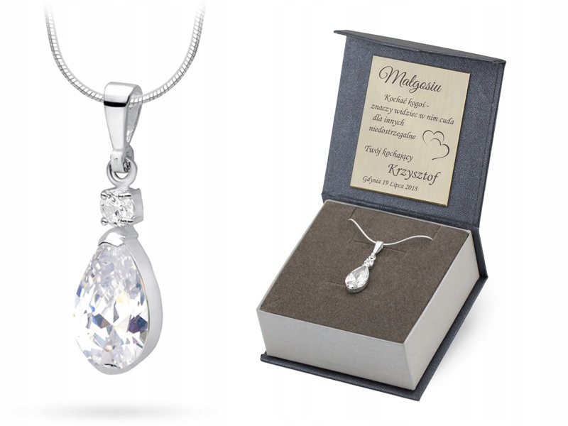 Stříbrný Řetízek ryzost 925 Přívěsek Se Zirkony