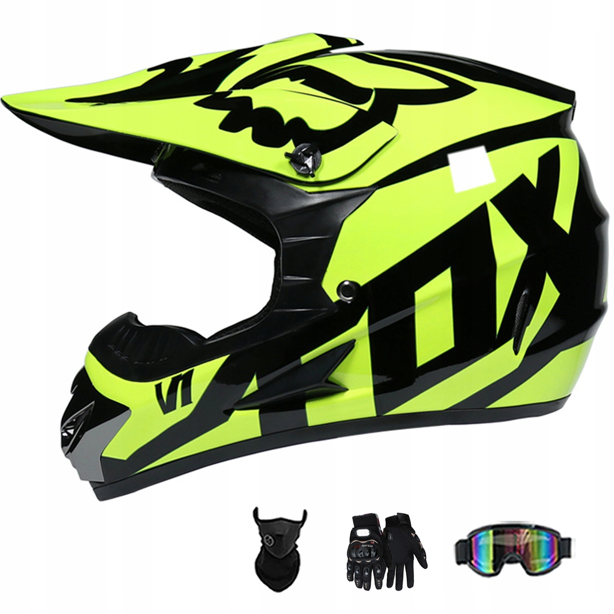 Motocyklová Přilba Lehká Enduro Quada Brýle Rukavice Maska S