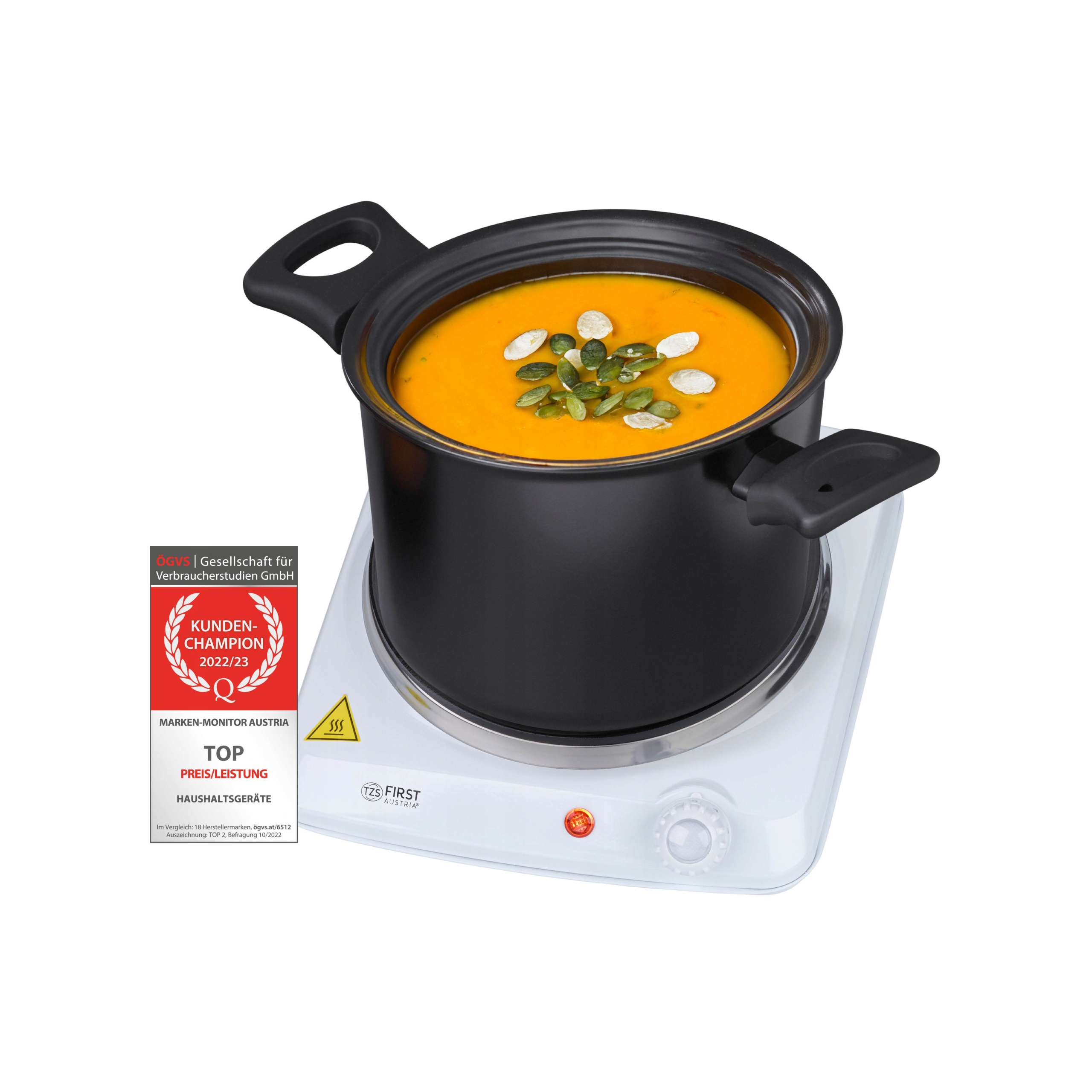 Kuchenka elektryczna 1500W First Austria żeliwna jednopalnikowa na camping