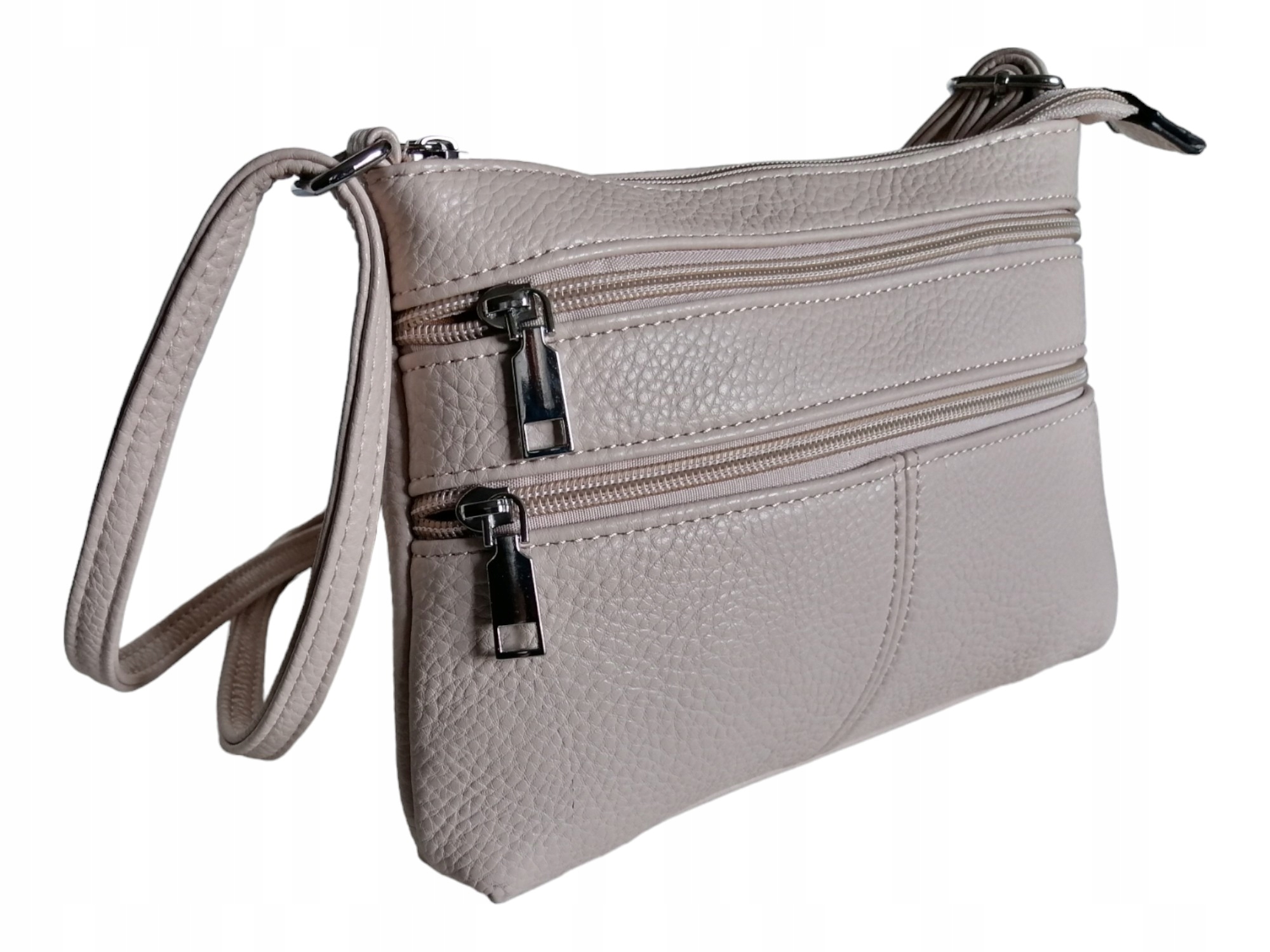 LISTONOSZKA NA RAMIĘ - KLASYCZNA TOREBKA DAMSKA - BEŻOWA DAMSKA TOREBKA Marka inna