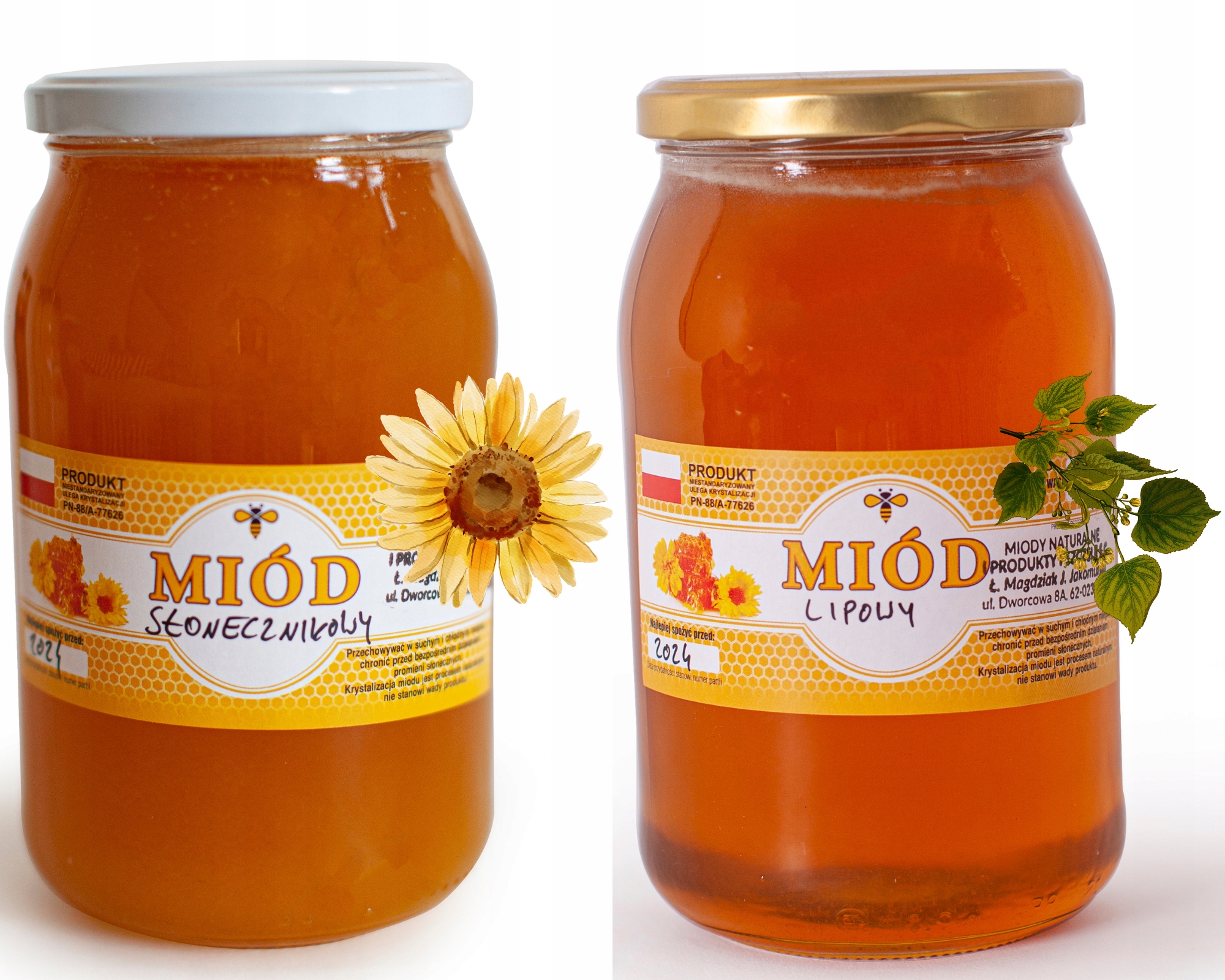 Levně Slunečnicový a lipový med – sada 2 x 1 kg