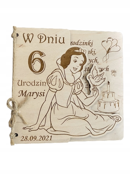 

Kartka urodzinowa drewniana grawer dziecko