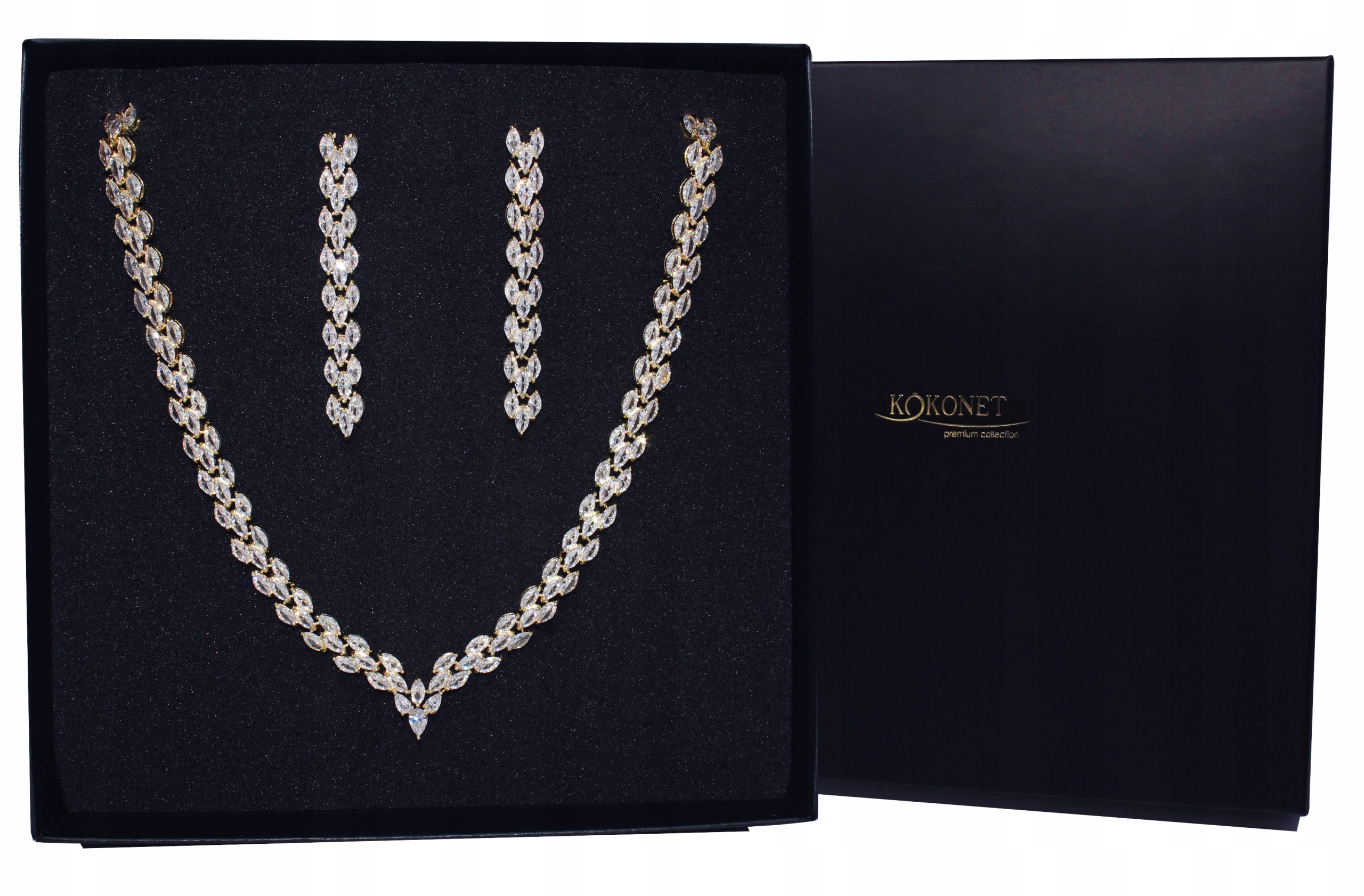 Sada zlatých svatebních šperků, náhrdelník Náušnice jako Dárek