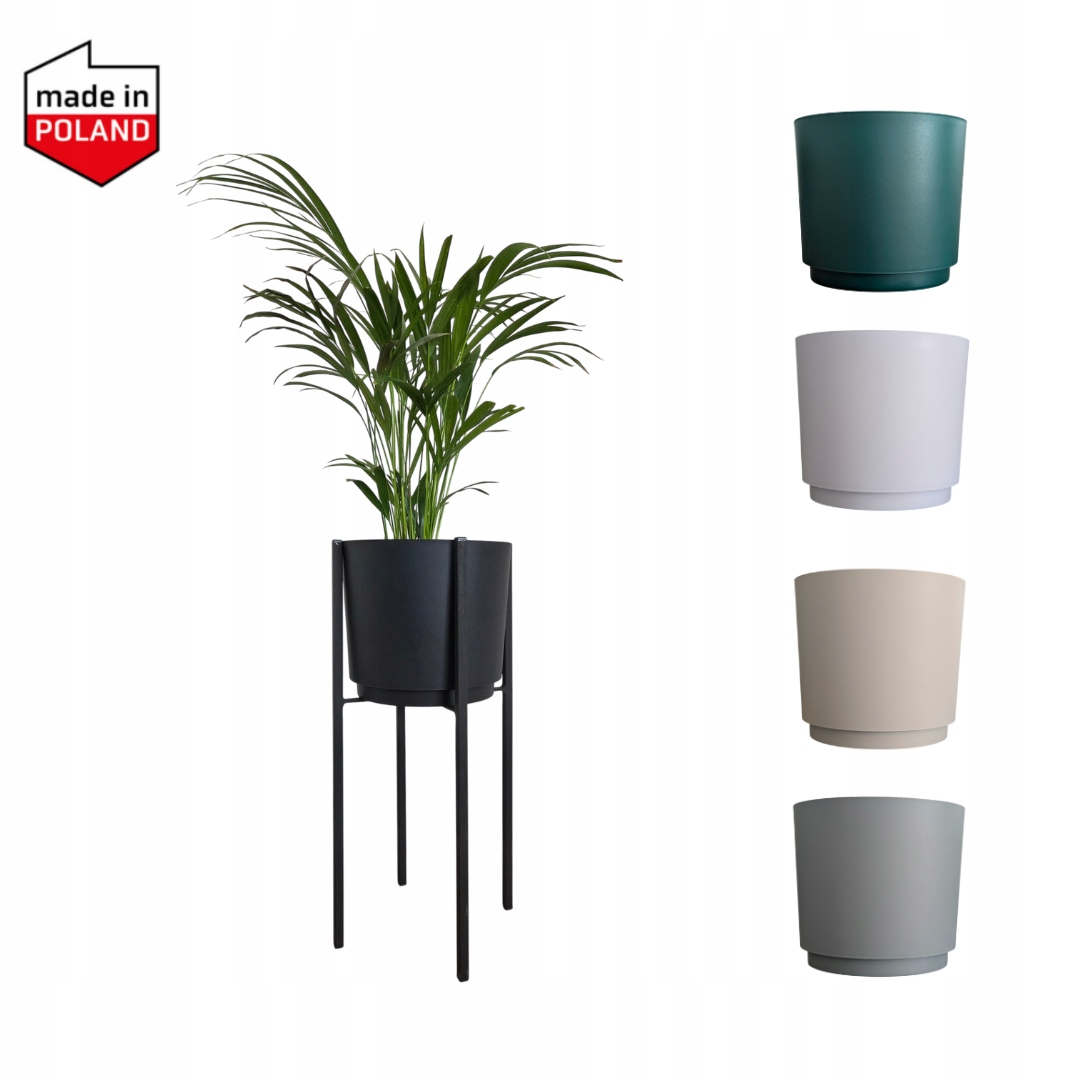 Držák Na Květináč stojící kovový Loft 55 cm černý květináč stojan na květiny 4 nohy