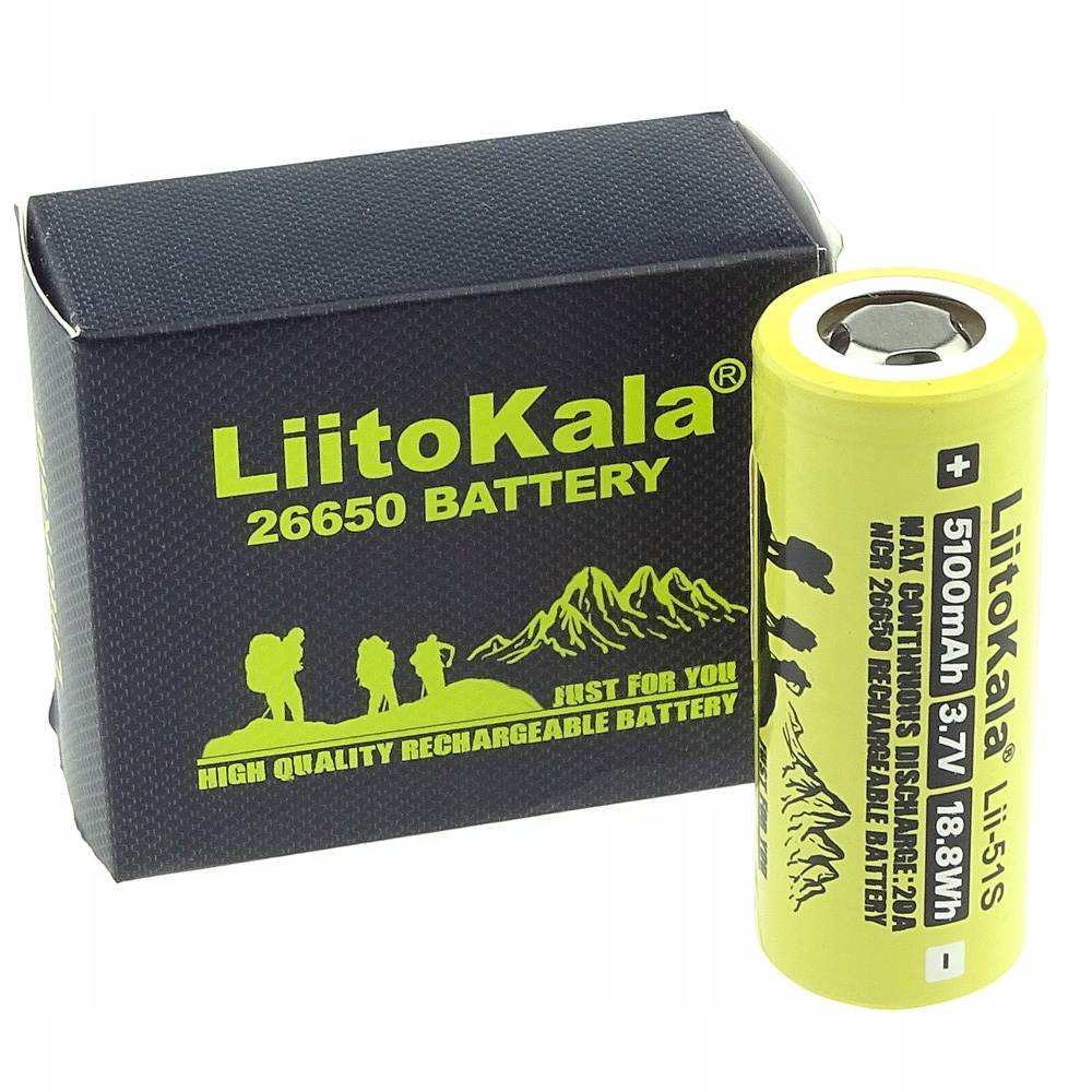

Ogniwo 26650 Li-Ion LiitoKala 20A 5100mAh 3.7V