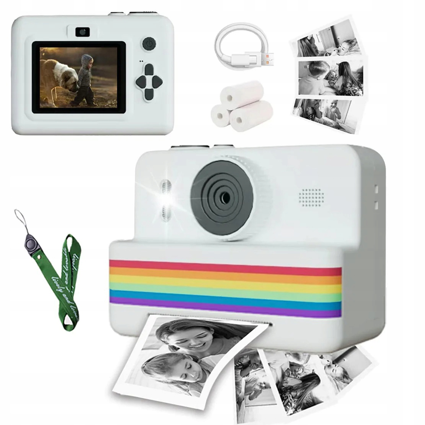 Instantní fotoaparát Tiskárna fotografií Selfie Hd 1080P Dárek Hry