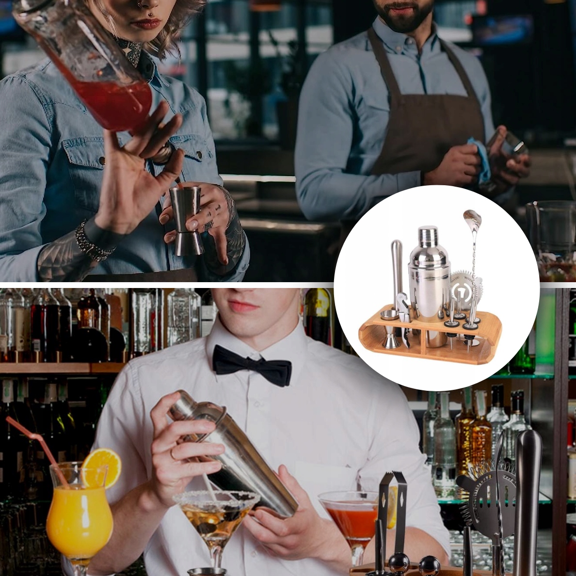 PROFESJONALNY ZESTAW BARMAŃSKI DO DRINKÓW SHAKER 23 ELEMENTY XXL ZESTAW Producent inna