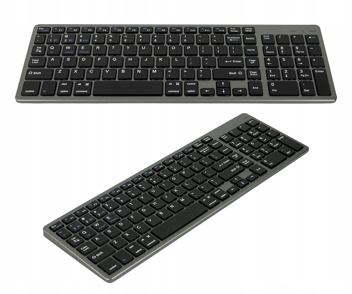 Klawiatura z blokiem numerycznym Bluetooth Qwerty membranowa lekka