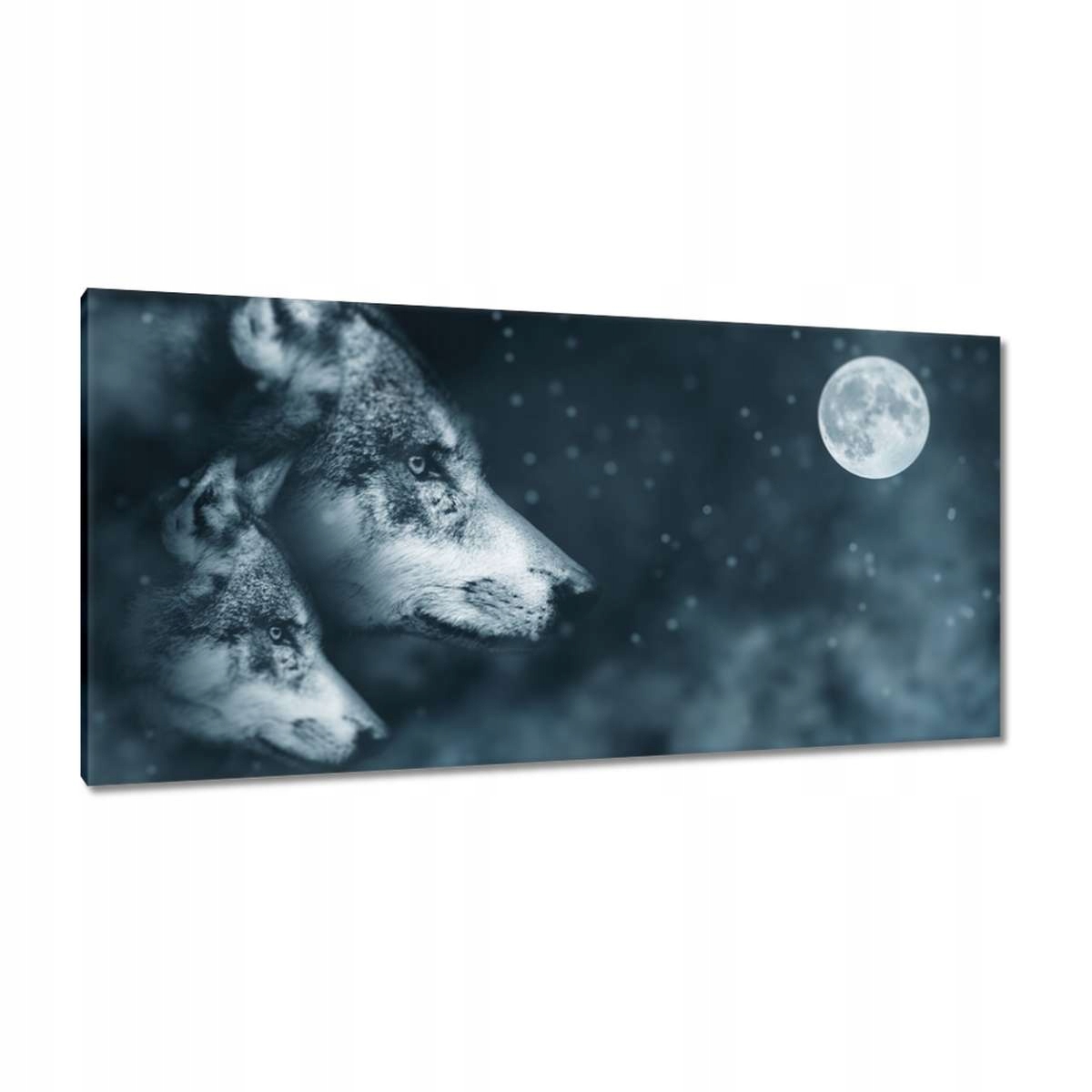 Obrazy 115x55 Hlavy vlků Vlk Měsíc