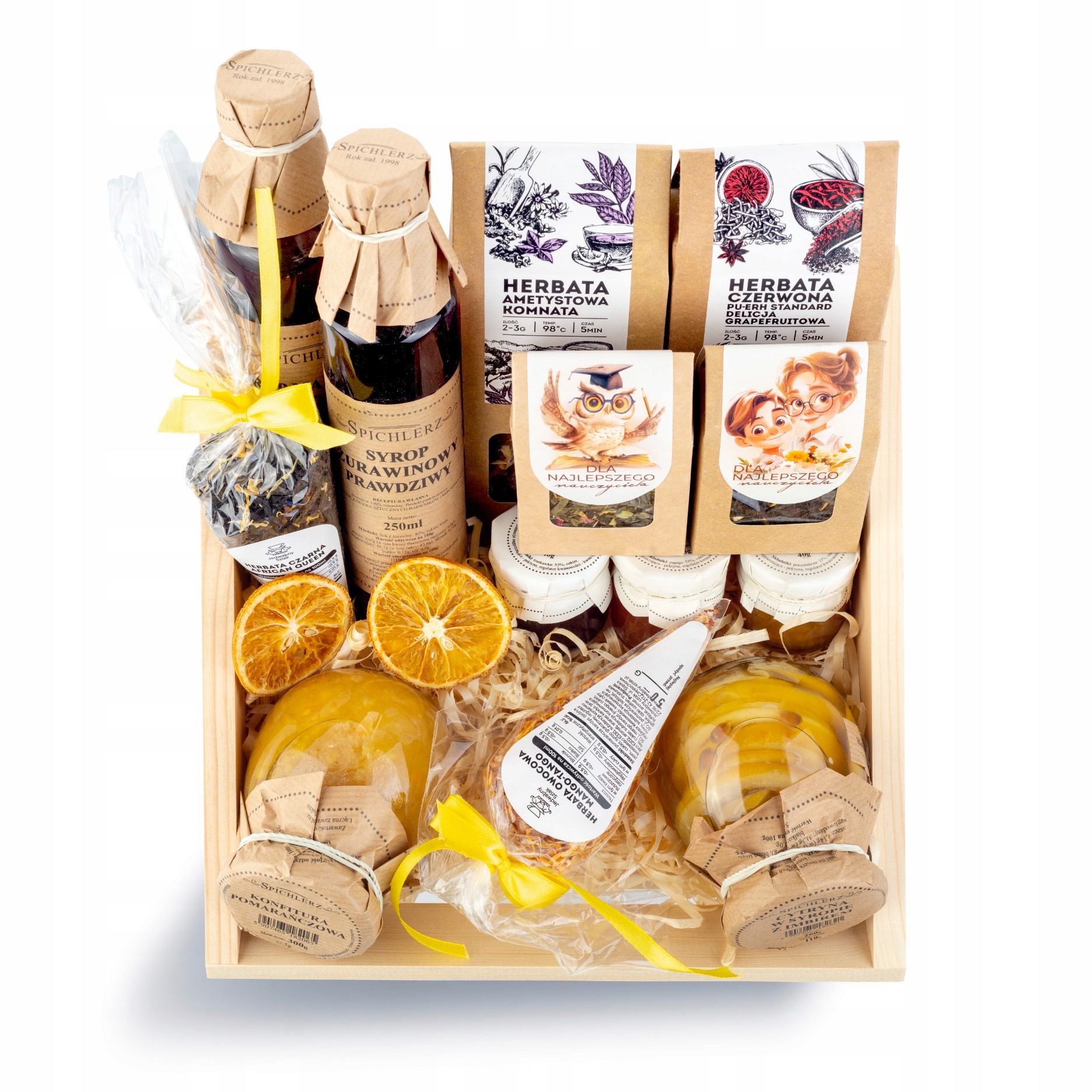 Zestaw kosz prezentowy Dla Nauczyciela syrop Sowa upominek