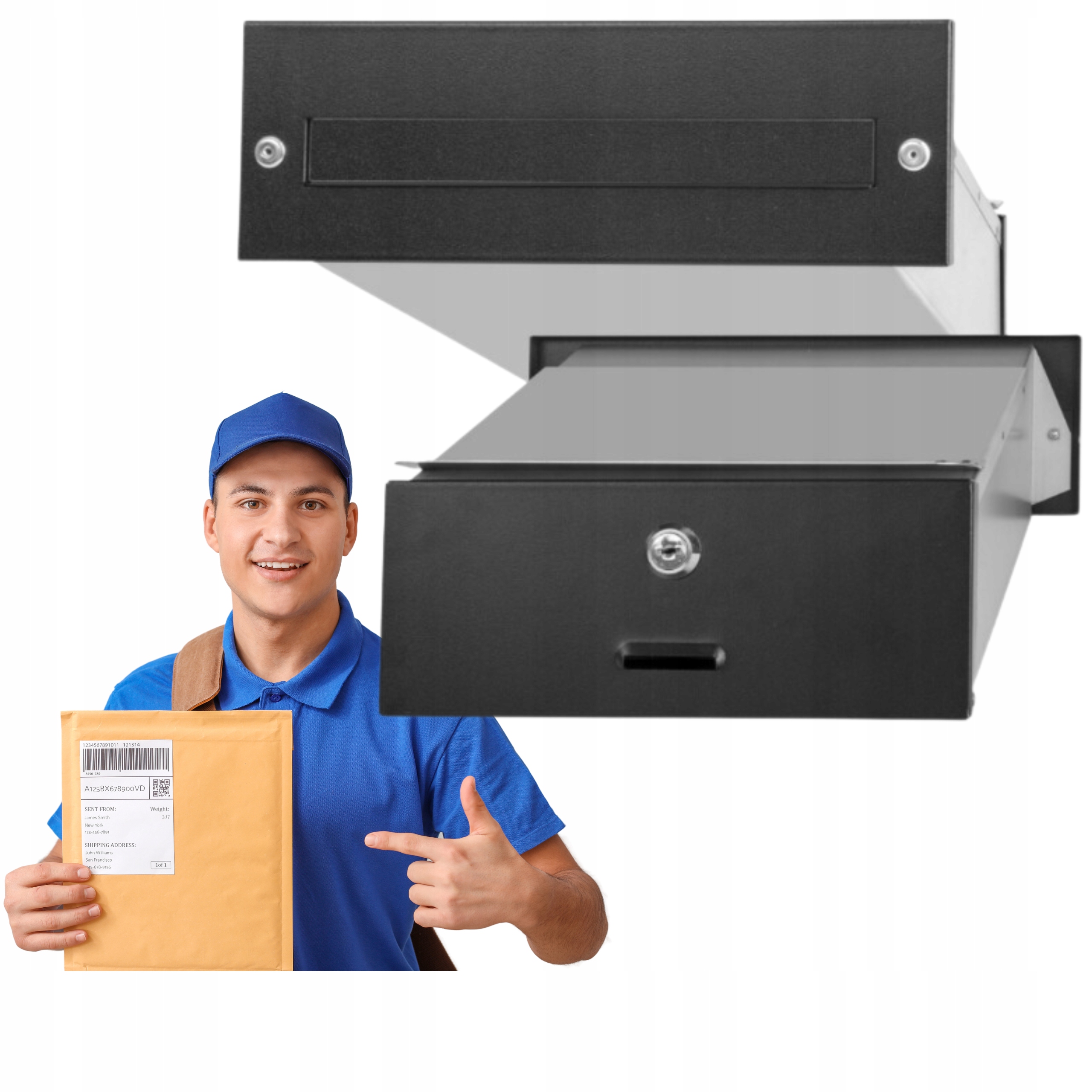 Poštovní Schránka Průchozí Pro Zazdění Oboustranná Černá Vhazovačka Pl