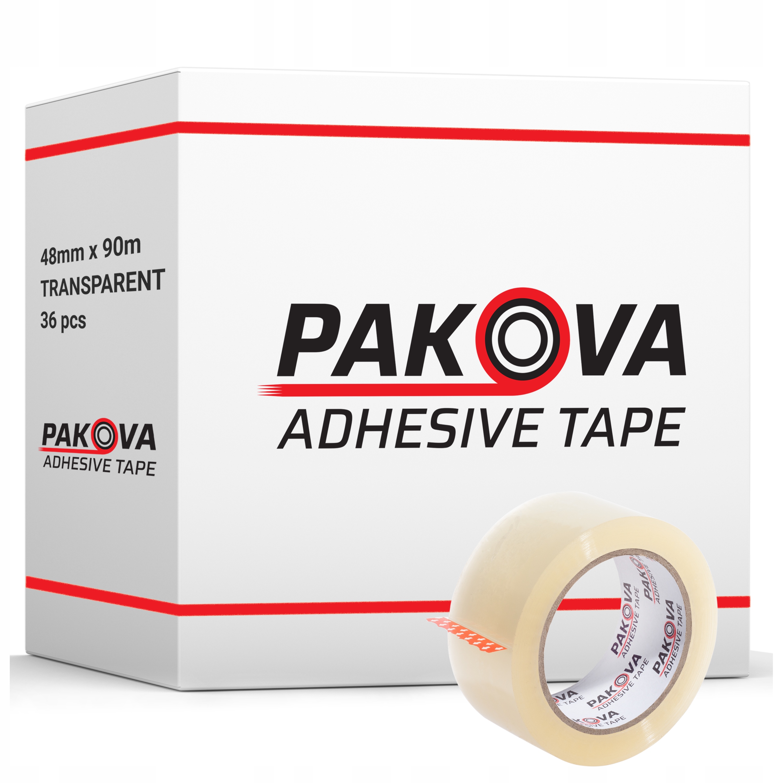 Taśma Pakowa Transparent 48/100y Klejąca Bezbarwna Mocna Pakova 36szt