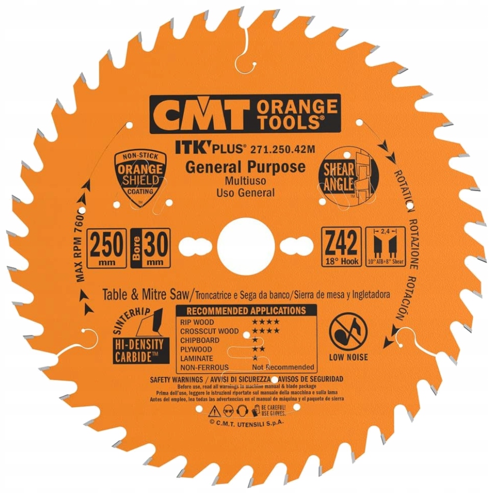 

Piła tarczowa do drewna 250x30mm 42z Itk Plus Cmt