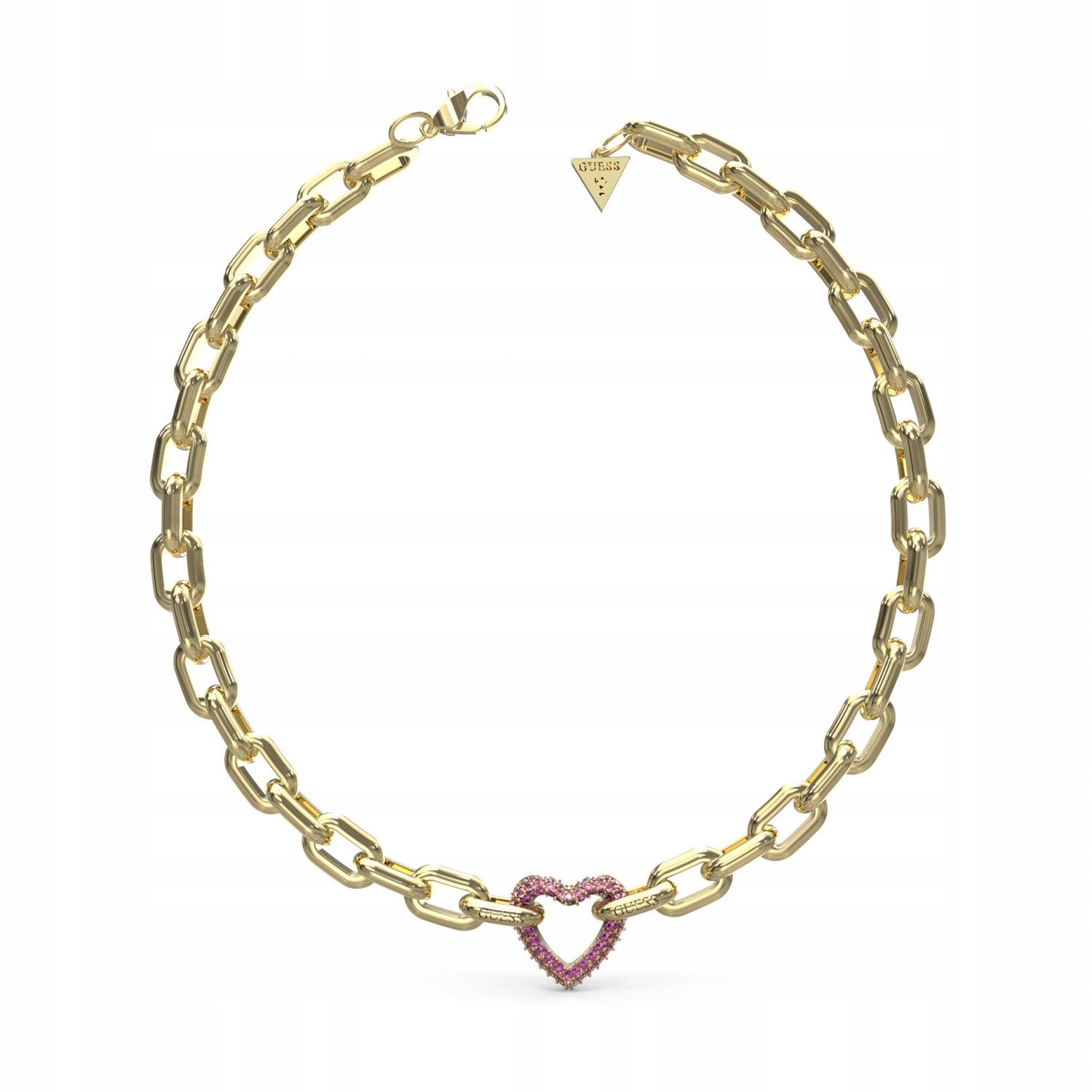 Dámský zlatý náhrdelník Guess srdce 46 cm