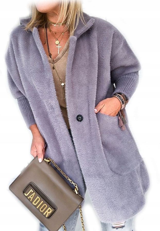 

Płaszcz Alpaka Długi Płaszczyk Wełna Kurtka S