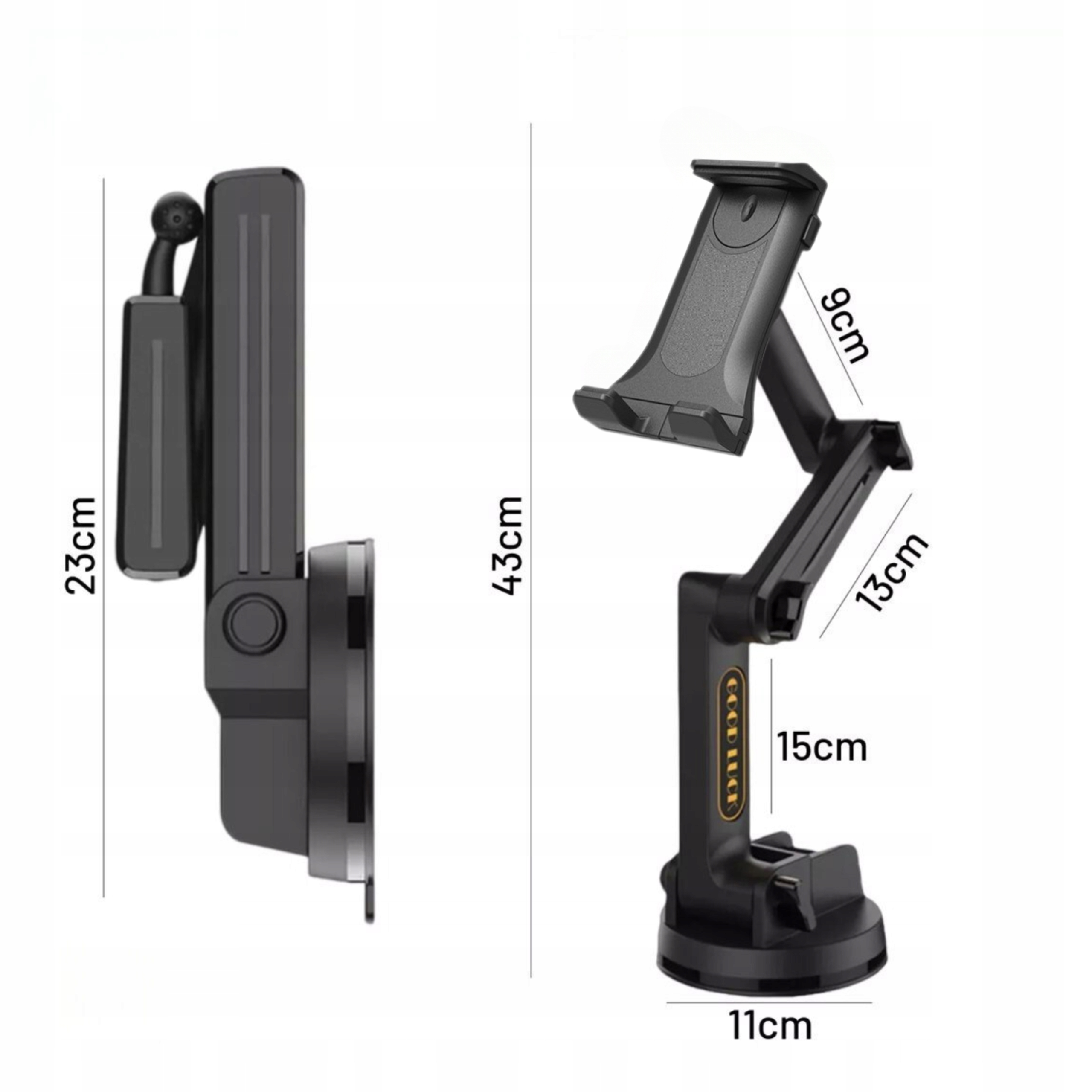 UCHWYT SAMOCHODOWY NA TABLET TELEFON NAWIGACJĘ DO BUSA TIRA NA SZYBĘ KOKPIT Kolor czarny