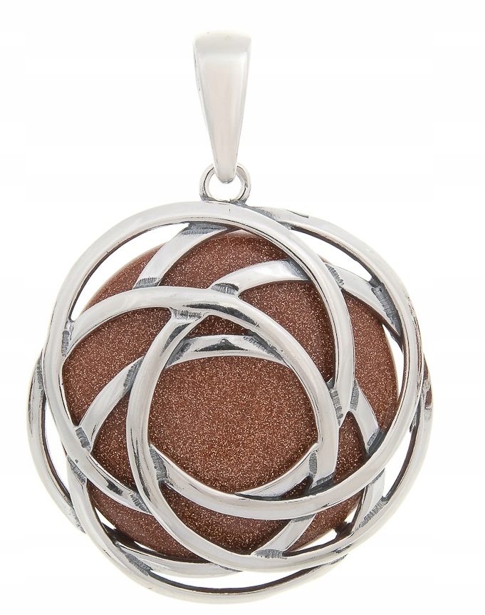 Krásný Velký Stříbrný Přívěsek S Pískem Pouště Dárek