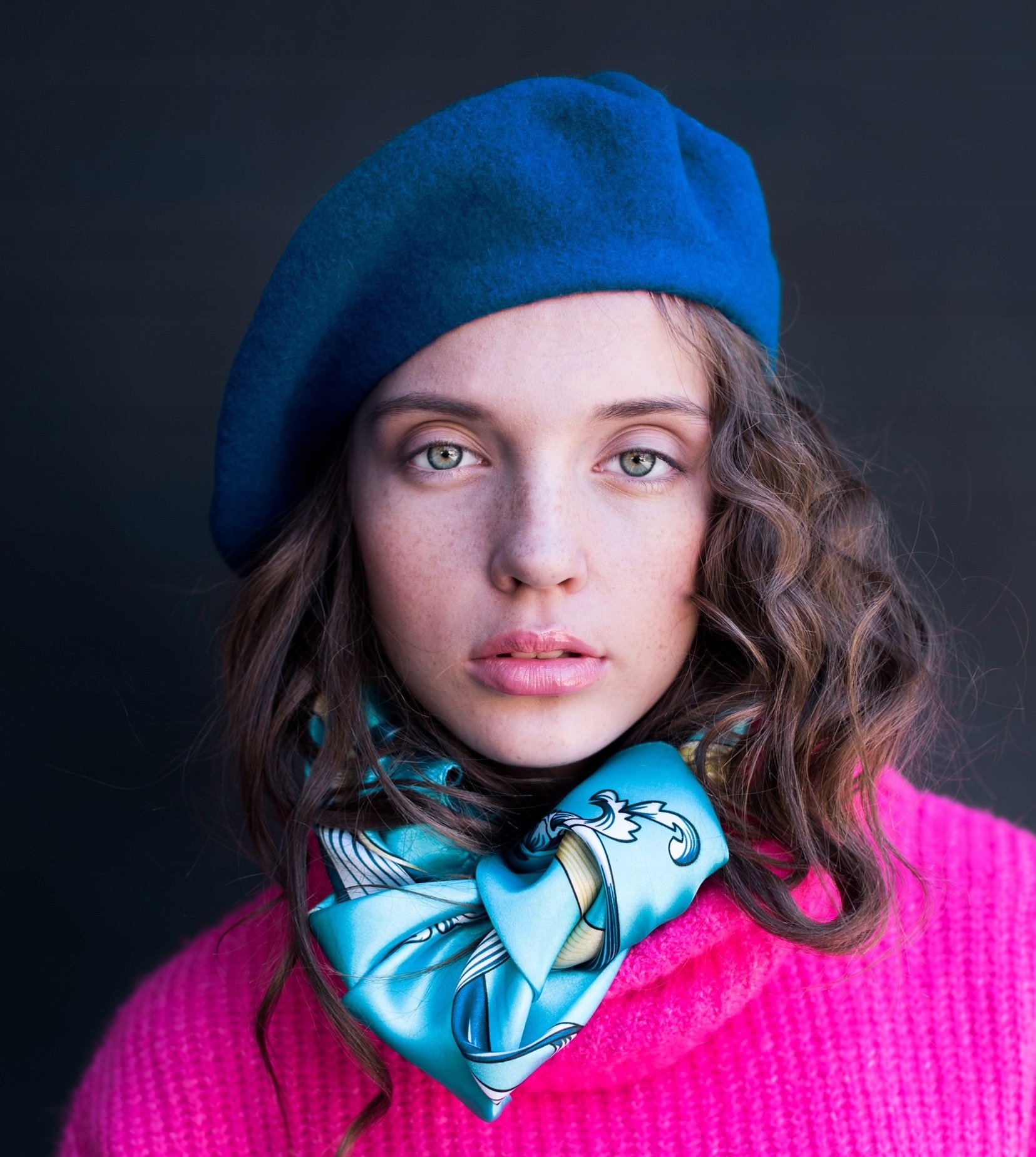 Beret Wełniany Francuski Klasyczny Musztardowy Rozmiar uniwersalny