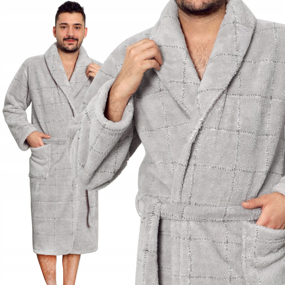 SZLAFROK MĘSKI WIĄZANY SOFT WYSOKA JAKOŚĆ