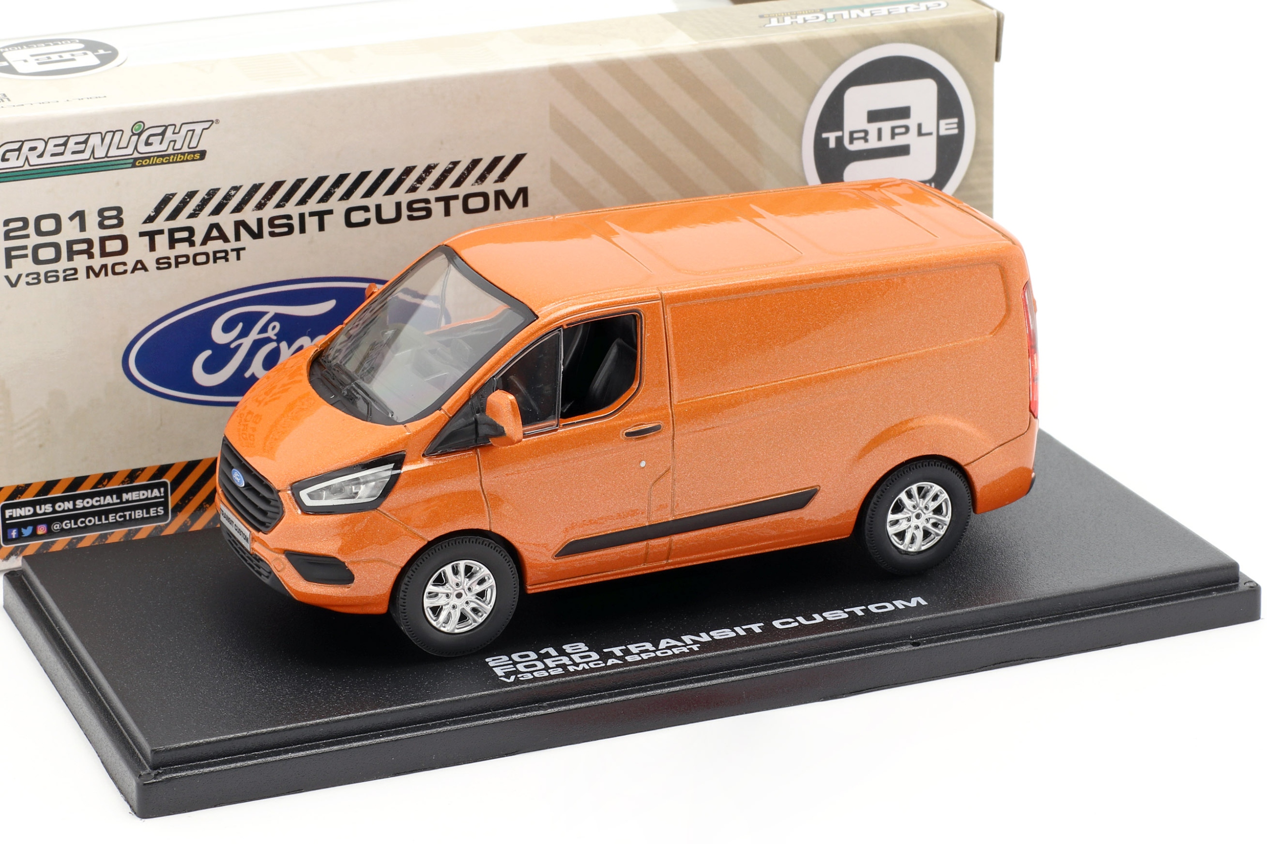 Greenlight 2018 Ford Transit Custom (V362 Mca) Orange Glow 1:43