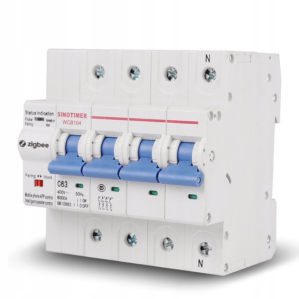 Nadprúdová poistka Zigbee 4P 3 Fázy Tuya 1-63A