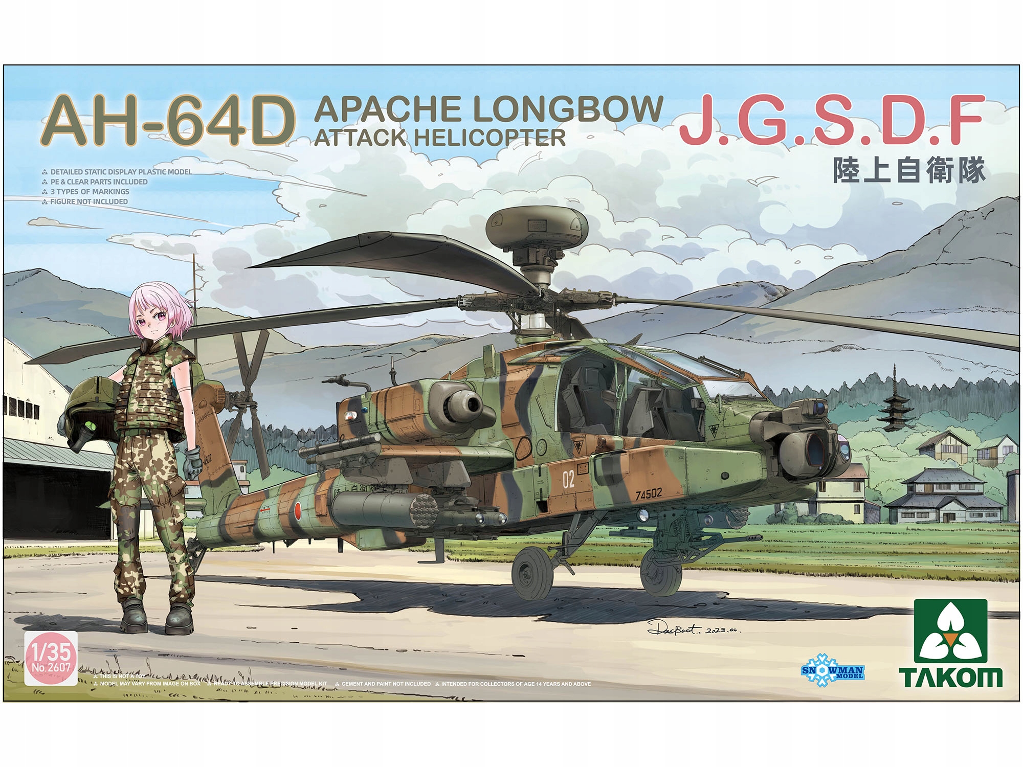 Vrtulník AH-64D Apache Longbow Jgsdf model 2607 Takom