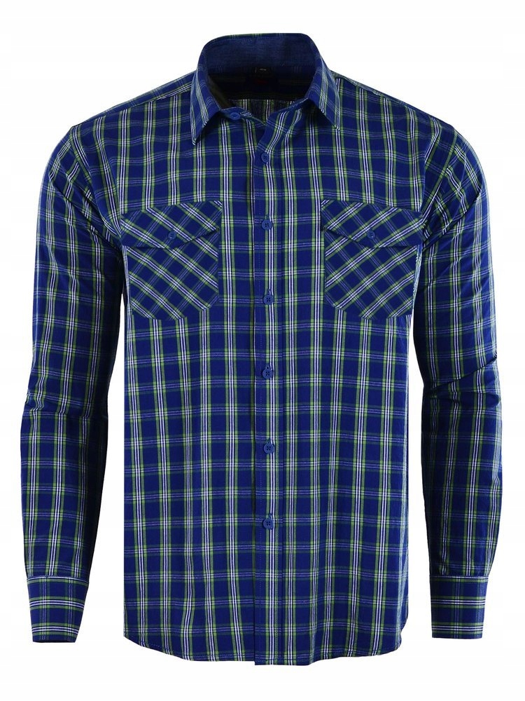 

49/50 Koszula Kratka Zielona Długi Duża