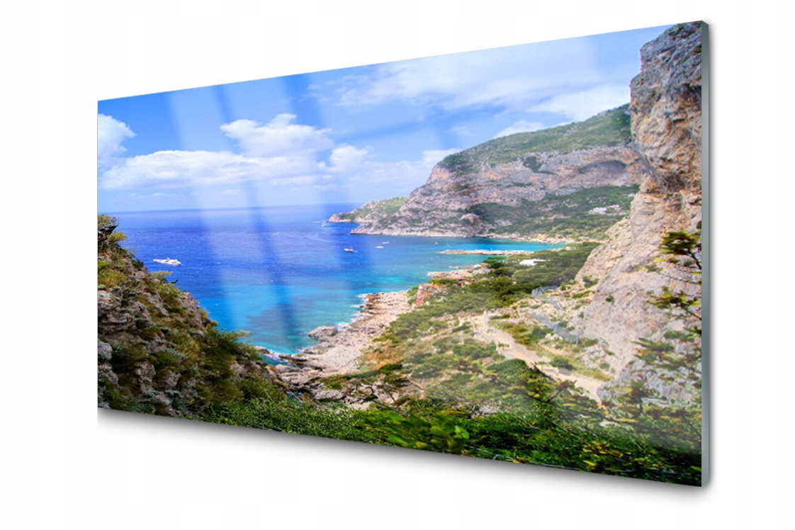 

Panel szklany dekor Morze Plaża Góry 120x60