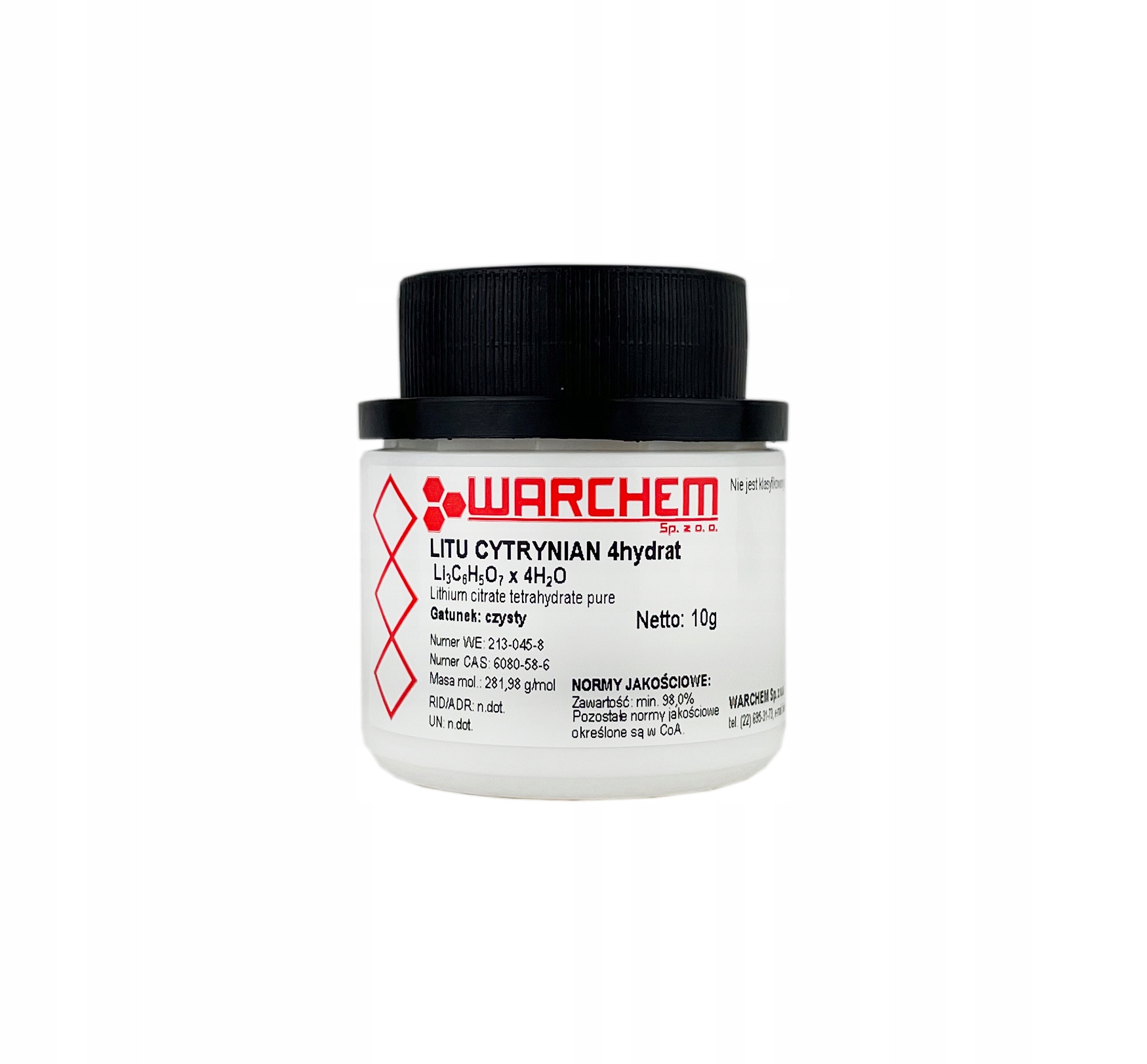 

Cytrynian Litu 4hydrat czysty 10g
