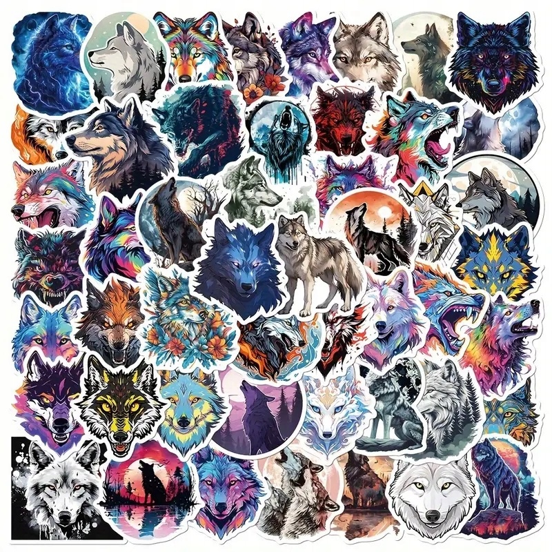 Naklejki Wilki 50 sztuk