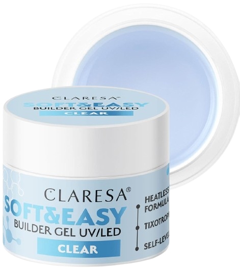 STAVEBNICE SOFT&EASY BUILDER GEL CLEAR 12G CLARESA transparentné