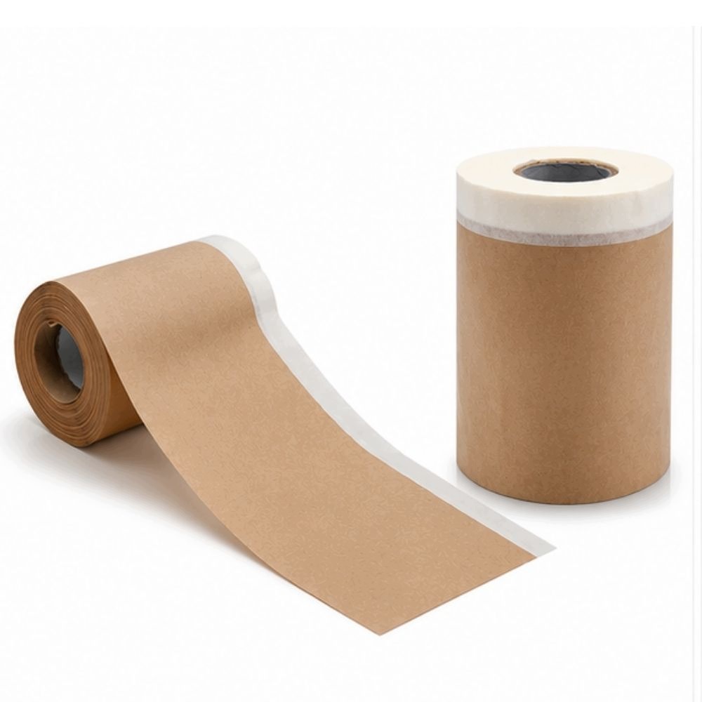 Papier Malarski z Taśmą 10cm x 20 m Ochronny Maskujący do Malowania