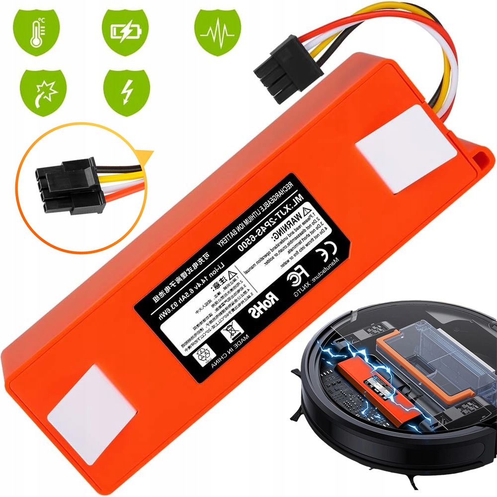 Baterie Akumulátor 6500 Mah Pro Xiaomi Robot Mop S50/S51/S55 Bezpečnost