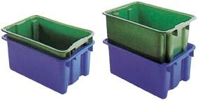 Otočný stohovatelný kontejner 45 l, 600 x 400 x 250 mm, modrý