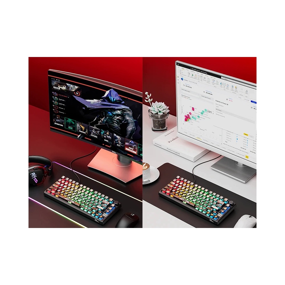 ROYAL KLUDGE RKM75 HE Hephaestus Gaming Keyboard Mint switch — 19
