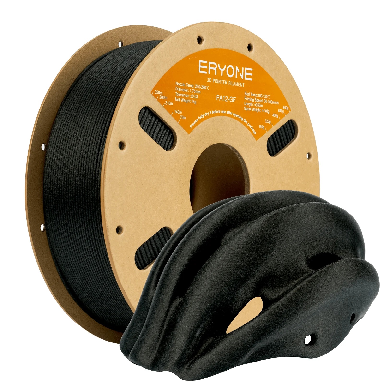 Filament Eryone PA12-GF czarny 1.75mm 1kg