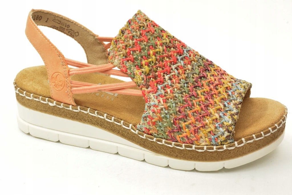 Rieker V1241 Dámské barevné Sandály na platformě Espadryle vel. 38