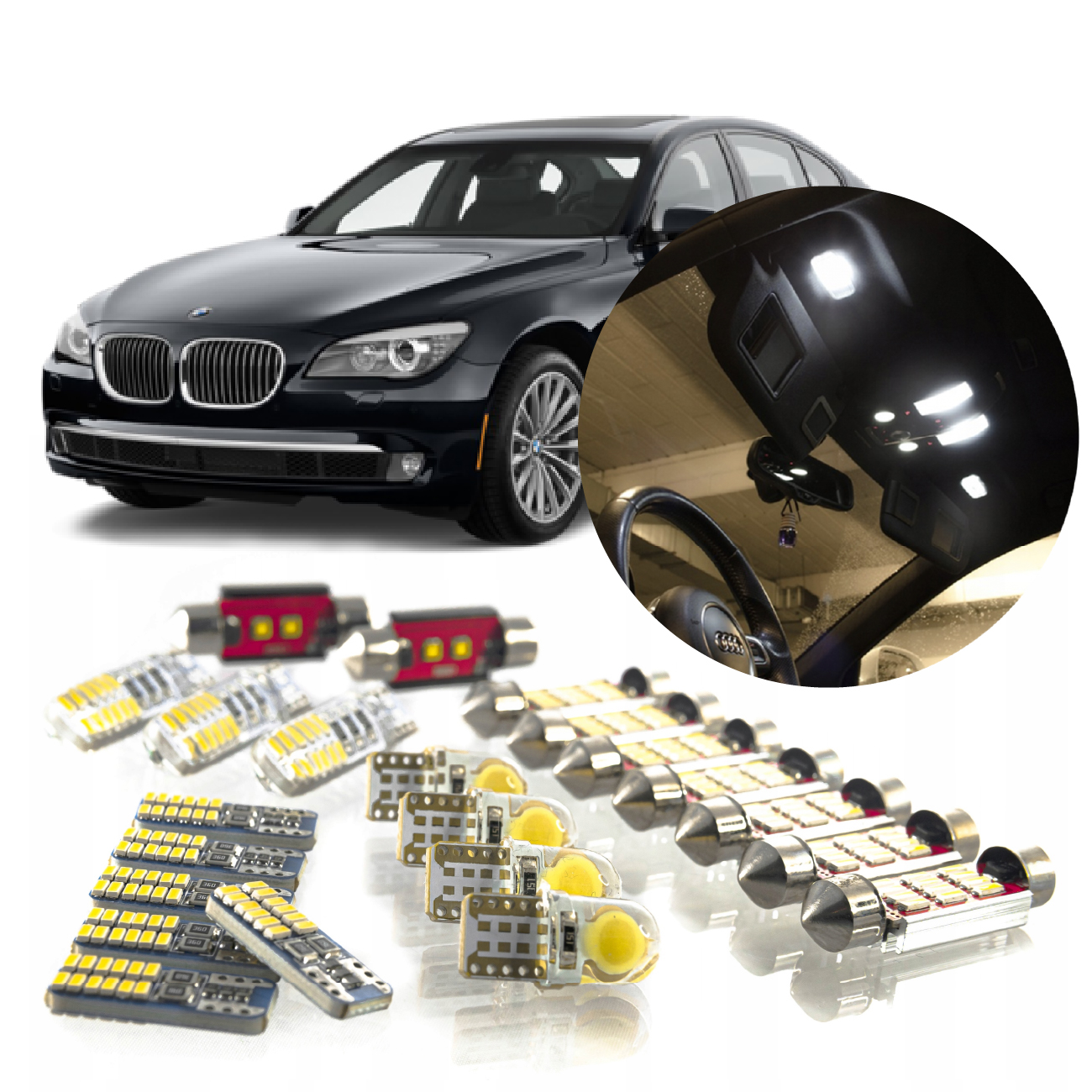 Bmw F01 – Sada Led osvětlení interiéru! Vip