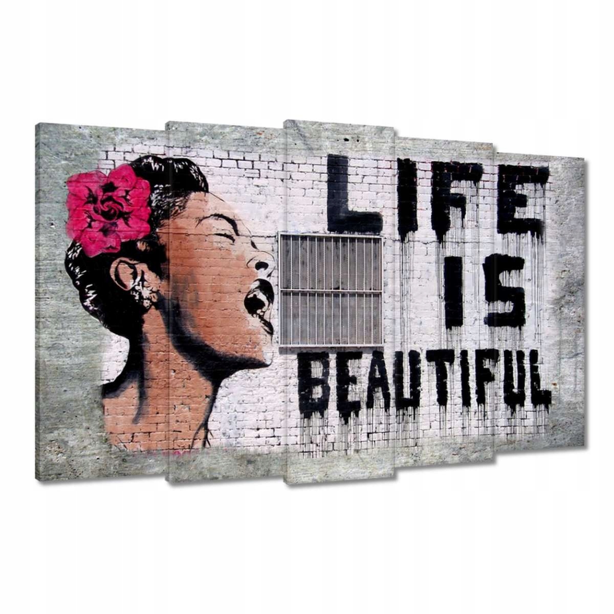 Obrazy 150x95 Život je krásný Banksy