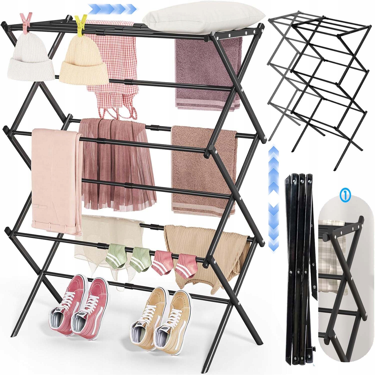 Levně Velká Sušák Na Prádlo, Stojan Na Prádlo, Stojan Na Prádlo, Silná, Velikost XL