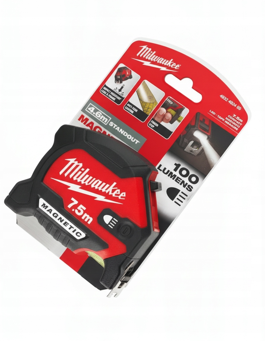 Miara zwijana z lampką Usb Milwaukee 7,5 metrów 4932492469