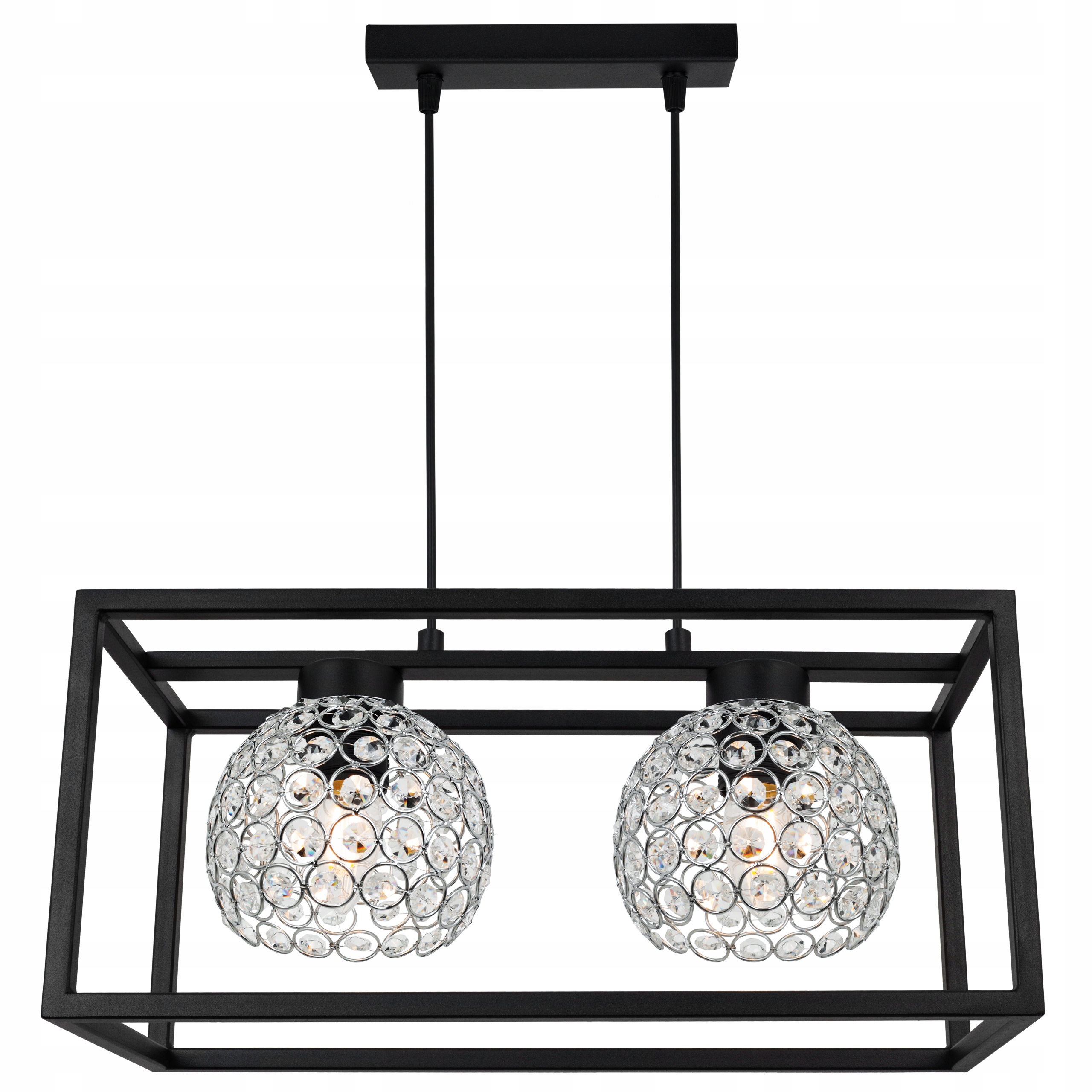 Závěsné Stropní Svítidlo Lustr Klec Elegantní Glamour Koule Křišťály