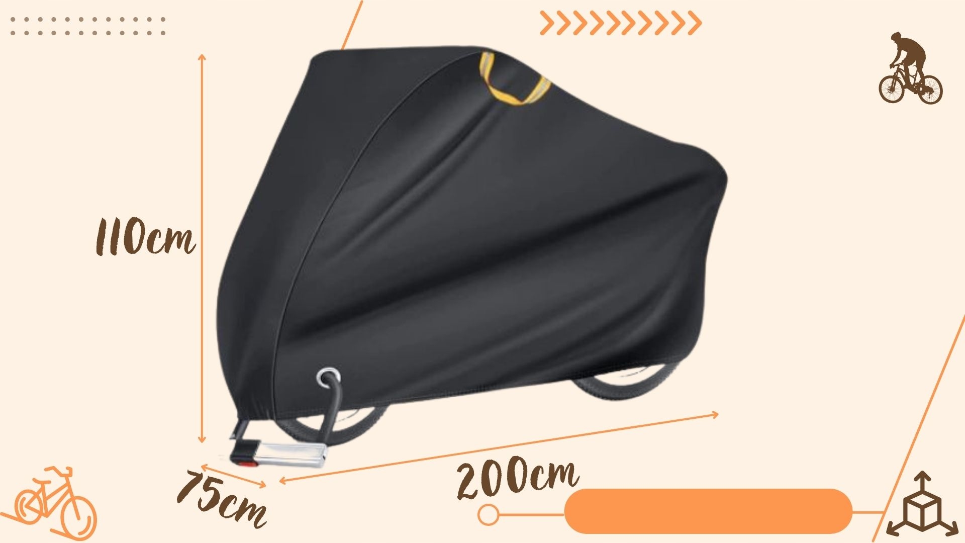 POKROWIEC PLANDEKA NA ROWER SKUTER MOTOR WODODPORNY DUŻY 2 ROWERY SOLIDNY Długość (cm) 200