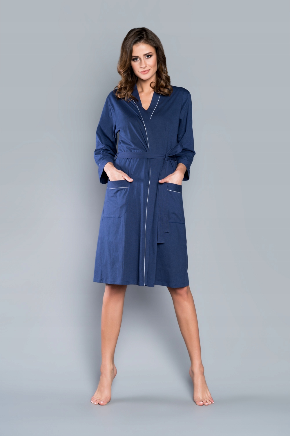 Župan Megan ruk.3/4 námořnická modrá vel. XL Italian Fashion