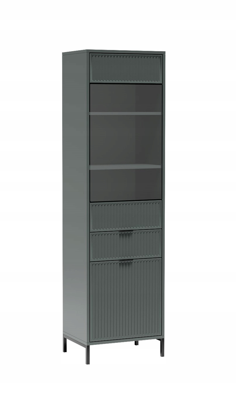 Stylová moderní vitrína LS-5 se sklem do obývacího pokoje Kancelář Jídelna Nohy